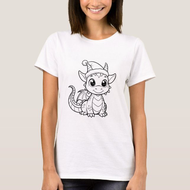 Camiseta Happy Christmas Dino Collection  Design T-Shirt (Frente)