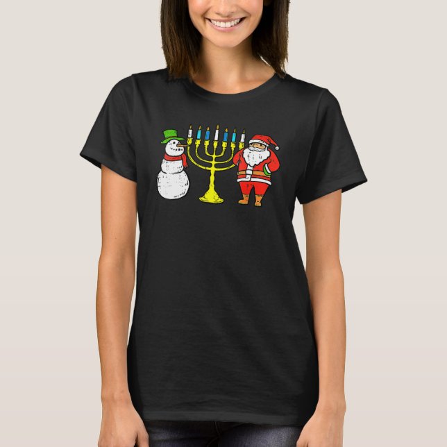 Camiseta Happy Christmukkah Christmas Hanukkah Pajamas Chan (Frente)