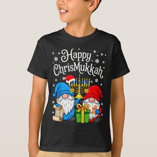 Camiseta Happy Christmukkah Hanukkah Christmas Gnome Xmas F (Frente)