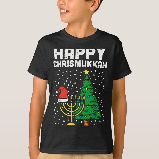 Camiseta Happy Christmukkah Jewish Christmas Hanukkah Chanu (Frente)