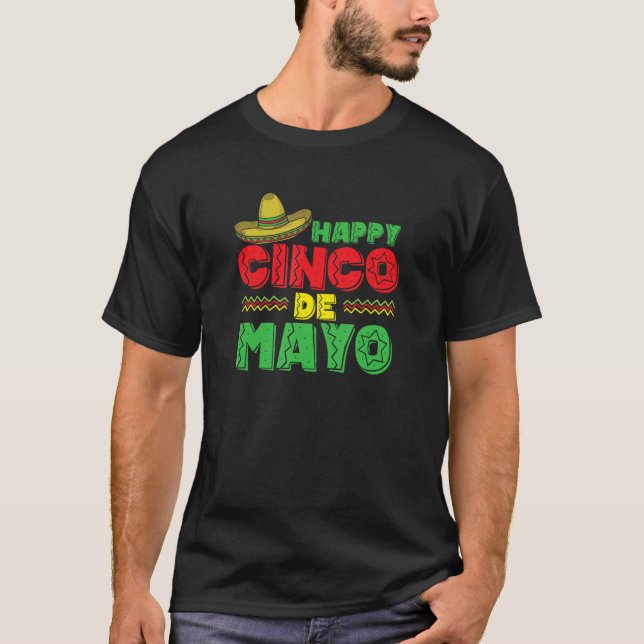 Camiseta Happy Cinco de Mayo Holiday Mexico America (Frente)