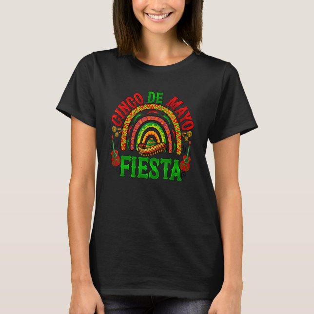 Camiseta Happy Cinco De Mayo Rainbow Fiesta Mexican Women G (Frente)