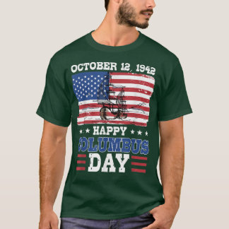 Camiseta Happy Columbus Day 1492 American Flag