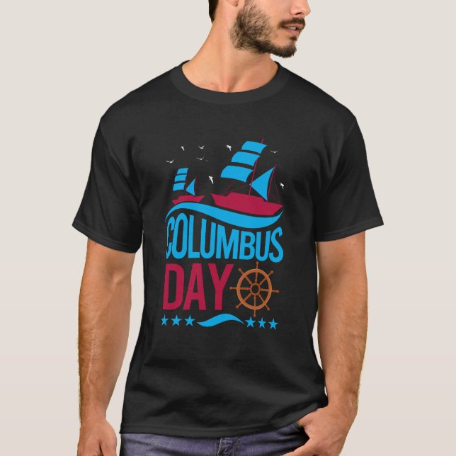Camiseta Happy Columbus Day T-Shirt – Bold, Patriotic (Frente)