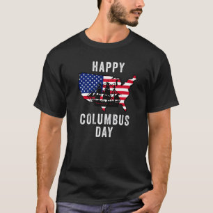 Camiseta Happy Columbus Day Usa Flag Discovery Italiana Exp
