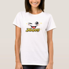 Camiseta Happy Cute Smiley Face Graphic T-Shirt for Women