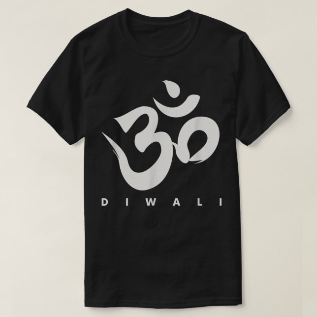Camiseta Happy Diwali OM Hindu Festival Das Luzes Dotado (Frente do Design)