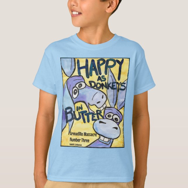 Camiseta Happy Donkeys, crianças XS (Frente)