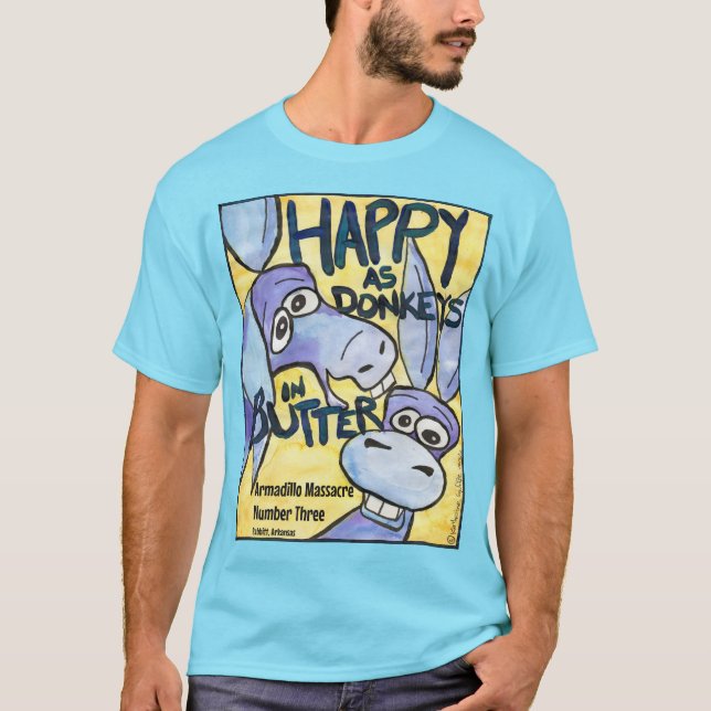 Camiseta Happy Donkeys, masculina L (Frente)