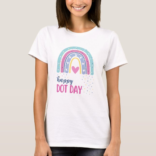 Camiseta Happy Dot Day - Boho Rainbow and dots (Frente)