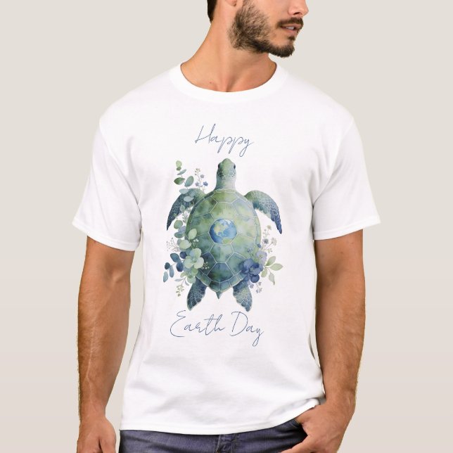 Camiseta Happy Earth Day Turtle Design (Frente)