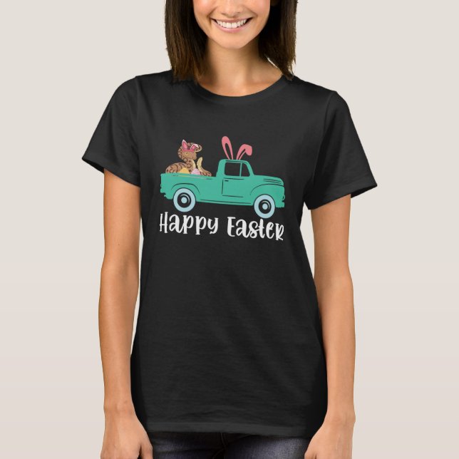 Camiseta Happy Easter Ball Python Bunny Riding Truck Boys T (Frente)