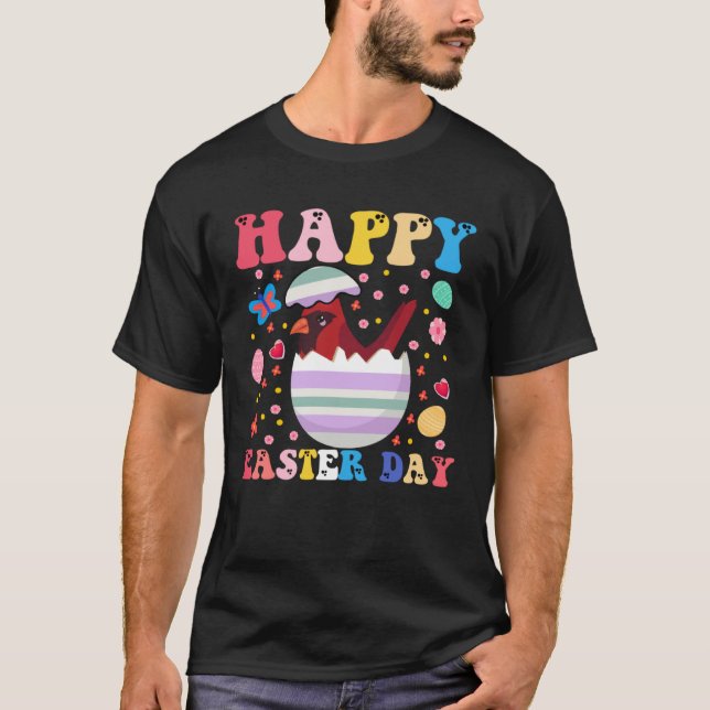 Camiseta Happy Easter Bunny Cardinal  Easter Day Groovy (Frente)