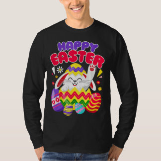 Camiseta Happy Easter Bunny Eggs Basket Cute Rabbit Men Wom