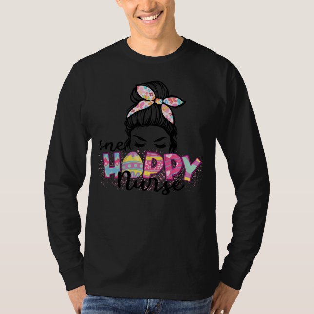Camiseta Happy Easter Bunny One Hoppy Nurse Men Women Easte (Frente)