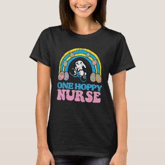 Camiseta Happy Easter Bunny One Hoppy Nurse Rainbow Scrub T