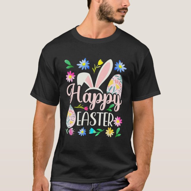 Camiseta Happy Easter Bunny Rabbit Face  Easter Day Women G (Frente)