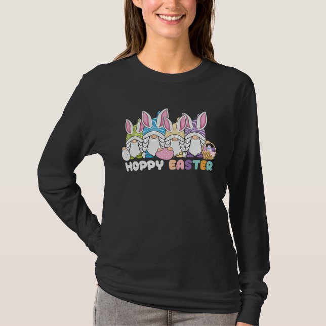 Camiseta Happy Easter Bunny Rabbit Gnomes Easter Day Egg Hu (Frente)