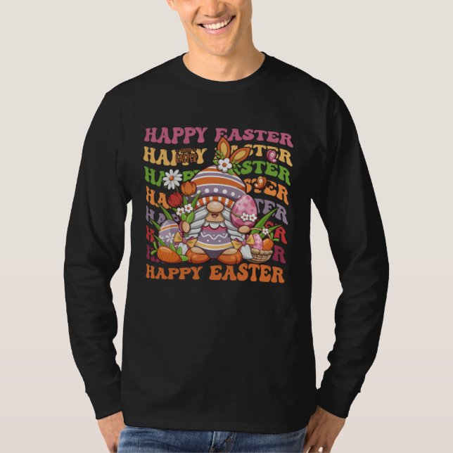 Camiseta Happy Easter Bunny Spring Gnome  Easter Egg Huntin (Frente)