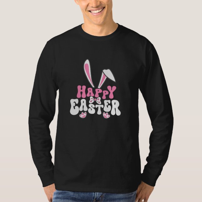 Camiseta Happy Easter Bunny Tie, Paws and Ears - Egg Hunt K (Frente)