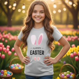 Camiseta Happy Easter Cute Bunny Ears Girls T-Shirt