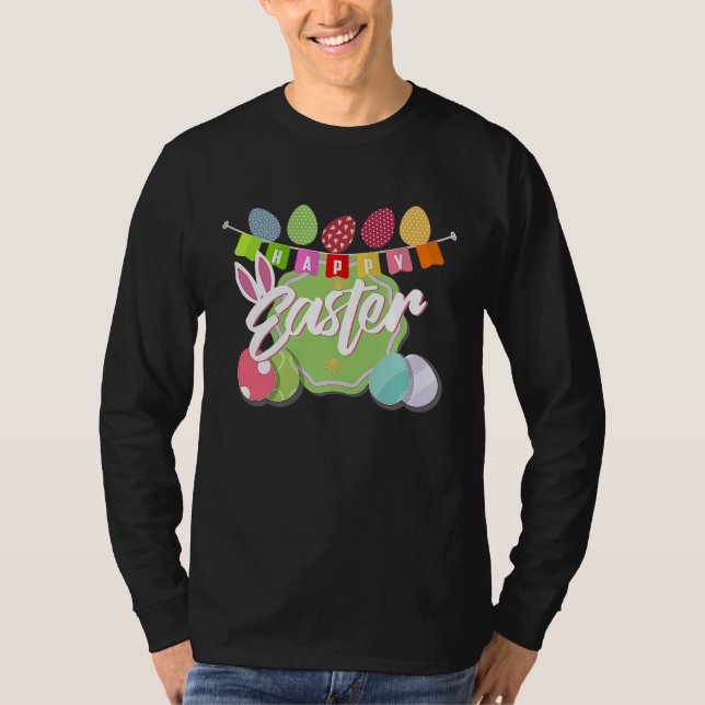 Camiseta Happy Easter  Cute Bunny Egg Hunt For Boys Girls (Frente)
