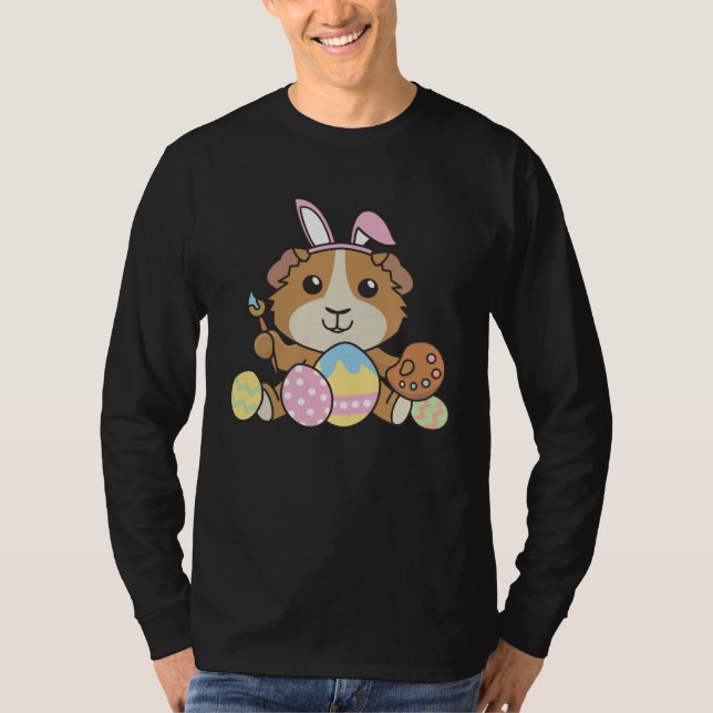 Camiseta Happy Easter Cute Guinea Pig For Easter With Easte (Frente)