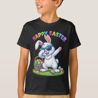 Camiseta Happy Easter Dabbing Bunny with Sunglasses