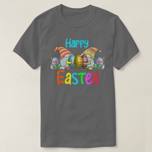 Camiseta Happy Easter Day 2022  Bunny Gnome Hug Easter Eggs (Frente do Design)