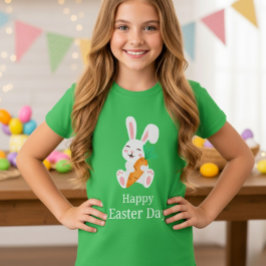 Camiseta Happy Easter Day Bunny Carrot Youth T-Shirt