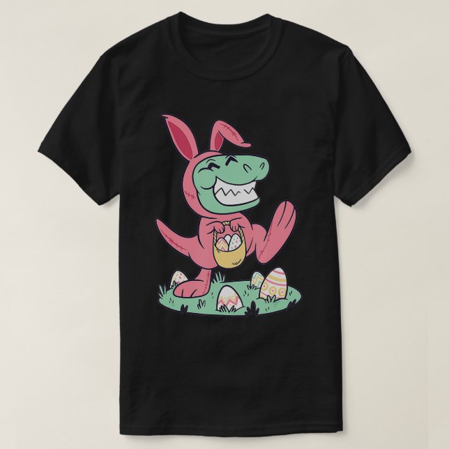 Camiseta Happy Easter Dinosaur Tre Gift For Kids and Women  (Frente do Design)