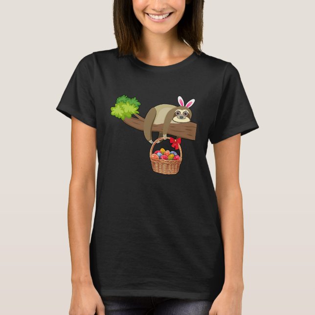 Camiseta Happy Easter Egg Hunt With Sloth (Frente)