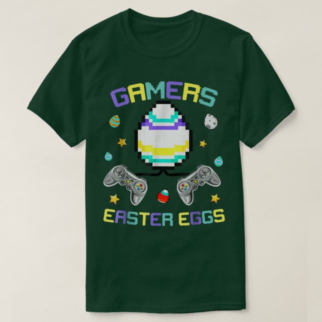 Camiseta Happy Easter Game Controller Bunny Eggs Gamer Boys (Frente do Design)