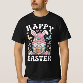 Camiseta Happy Easter Gnome With Bunny Ears Colorful Eggs 