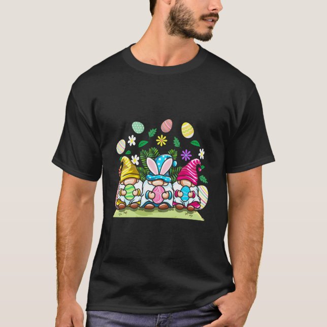 Camiseta Happy Easter Gnomes Egg Hunting For (Frente)