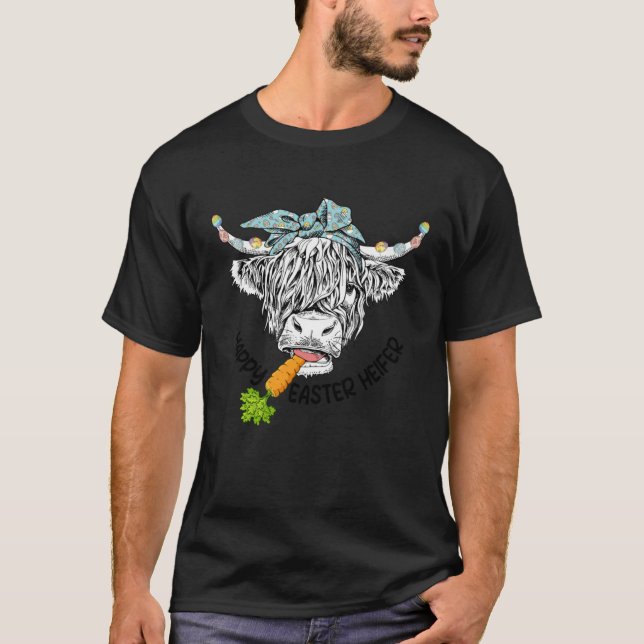 Camiseta Happy Easter Heifer  CowFarmer Easter Day Women Gi (Frente)