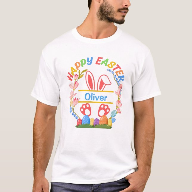 Camiseta Happy Easter Personalized  T-Shirt (Frente)
