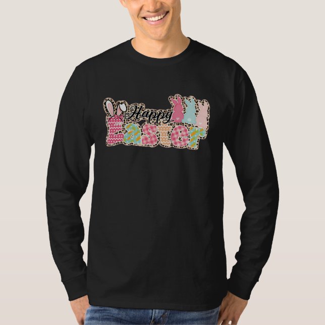 Camiseta Happy Easter Sayings Egg Bunny (Frente)