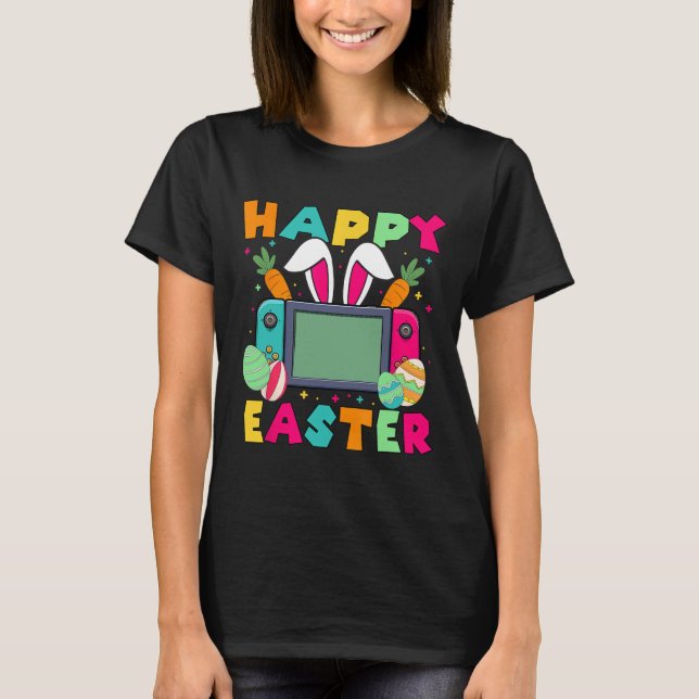 Camiseta Happy Easter Video Game Bunny Gaming Controller Ga (Frente)