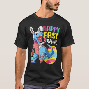 Camiseta Happy Eastrawawr T Rex Dinosaur Easter Bunny Egg K