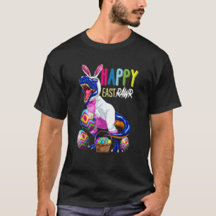 Camiseta Happy Eastrawawr T Rex Dinosaur Easter Bunny Egg K