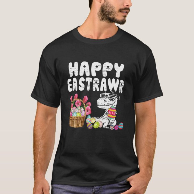 Camiseta Happy Eastrawawr T Rex Dinosaur Easter Bunny Egg T (Frente)