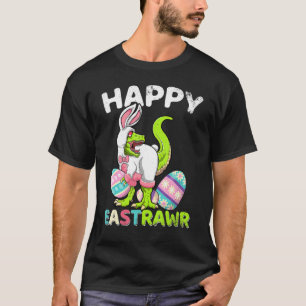 Camiseta Happy Eastrawawr Trex Easter Bunny Egg Funny Dinos