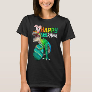 Camiseta Happy Eastrawawr Trex Easter Bunny Egg Funny Dinos