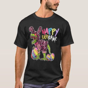 Camiseta Happy Eastrawawt Rex Bunny Easter Engraçado Ovo Di