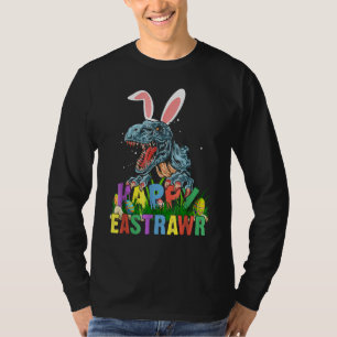 Camiseta Happy Eastrawawt Rex Bunny Easter Engraçado Ovo Di
