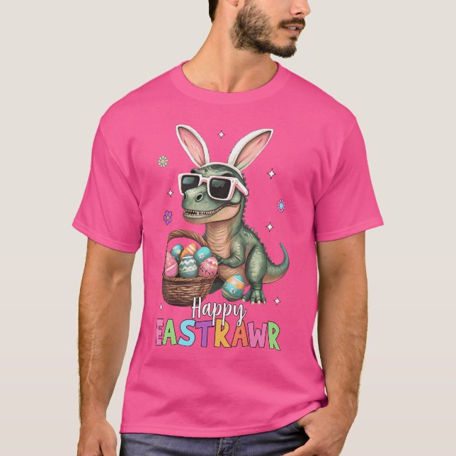 Camiseta Happy Eastrawawt Rex Easter Bunny Dinosaur Egs Bo (Frente)