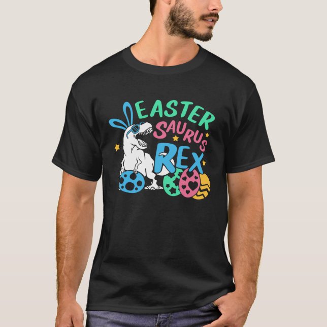 Camiseta Happy Eastrawr Easter Bunny Dinosaur Eggs Basket S (Frente)