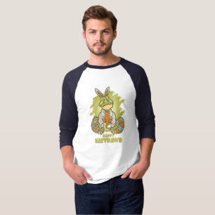 Camiseta Happy Eastrawr Raglan Capa 3/4 de uso masculino