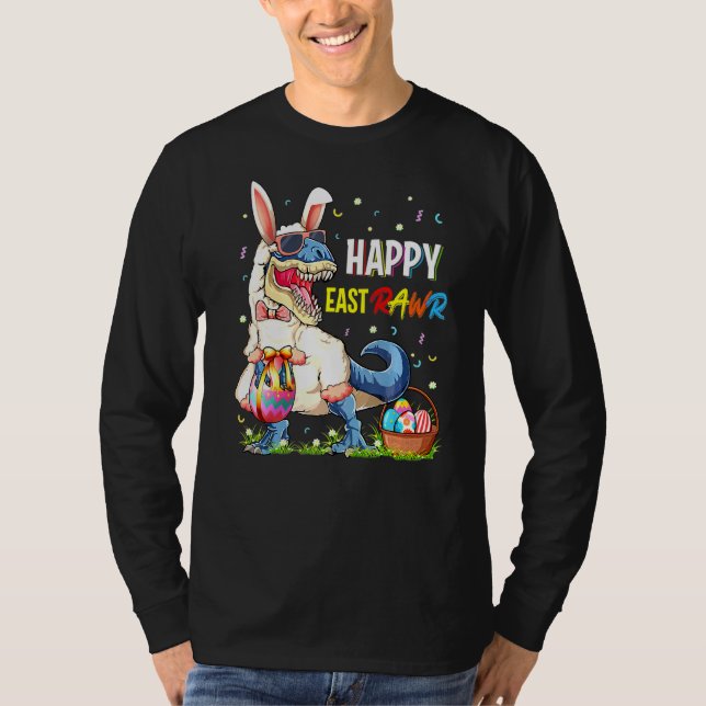 Camiseta Happy Eastrawr Rex Dinosaur Easter Bunny Egg Costu (Frente)